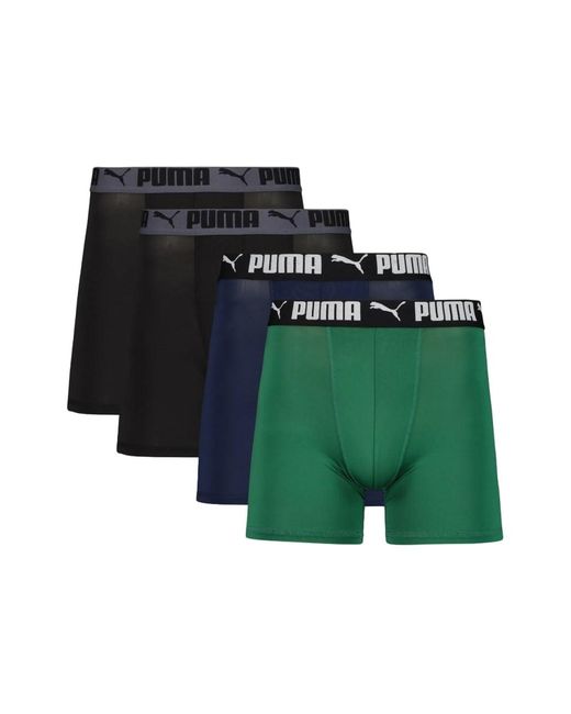 PUMA Green 4 Pack Active Stretch Boxer Briefs for men