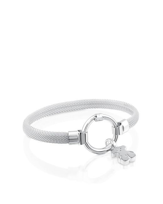Bracciale da donna in argento Sterling con anello di Tous in White