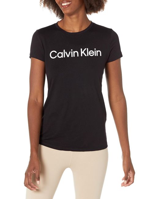Calvin Klein Black Performance Logo Short Sleeve Crewneck Tee T-shirt