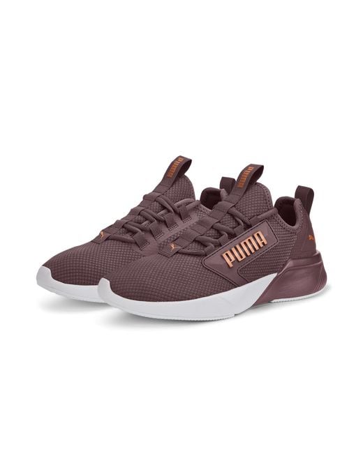 PUMA Purple Retaliate 2 S Running Trainers Plum/white/rose 5.5