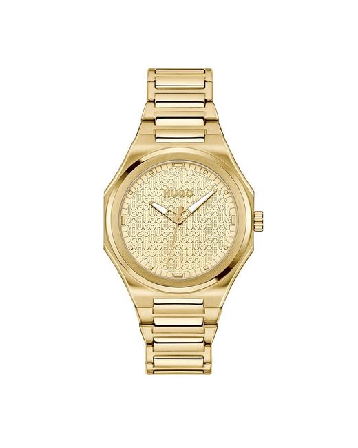 HUGO Metallic Uhr mit DREI-Zeiger-Quarzwerk für Kollektion #Grail for HER mit Edelstahlarmband