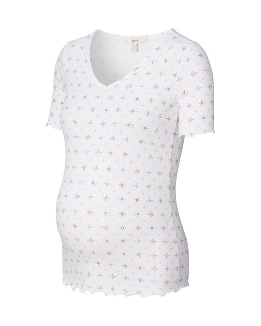Esprit Maternity T-shirt Met V-hals En Print in het White