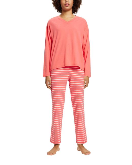 Y/D Stripe Cotton Sus Pijama Juego de Esprit de color Rojo | Lyst