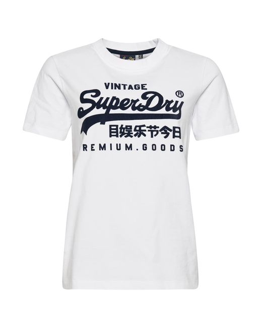 Superdry White VL Scripted COLL Tee Businesshemd