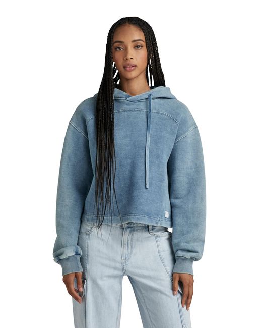 G Star RAW Overdyed Loose Hooded Sweater in Blue Lyst UK