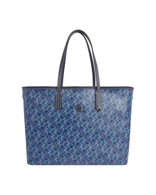 Tommy Hilfiger Th Monoplay Leather Tote Mono Aw0aw15971 in het Blue