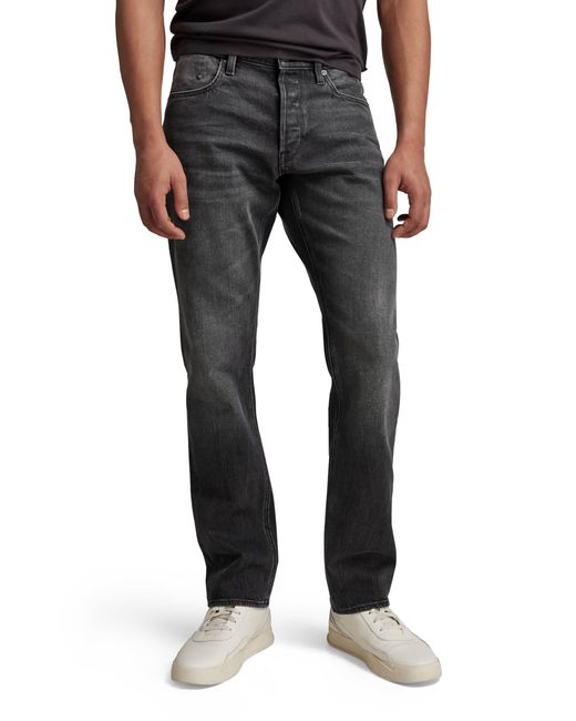 G-Star RAW Black Mosa Straight Jeans for men