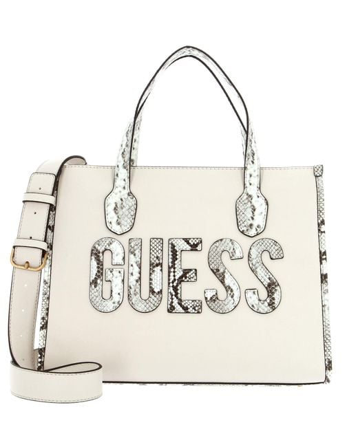 Guess Silvana 2 Compartment Tote in Natural