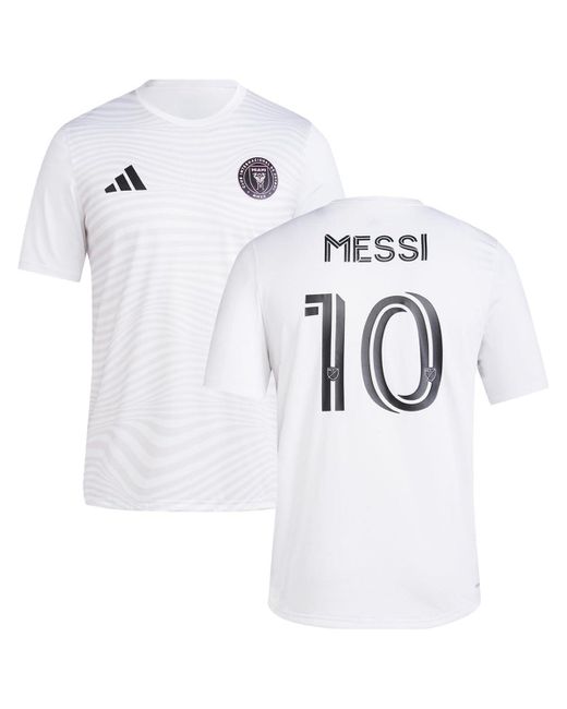 Adidas White Lionel Messi Inter Miami Cf #10 Player Name & Number Performance Shirt for men