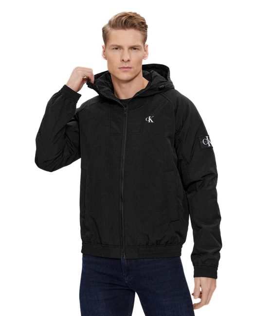 Jeans Hooded Padded Harrington J30J324698 Vestes rembourrées Calvin Klein pour homme en coloris Black