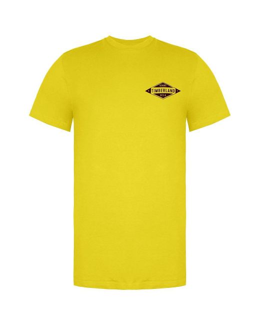 Timberland Short Sleeve Crew Neck Graphic Logo Yellow S T-shirt A1lmz M72 for men