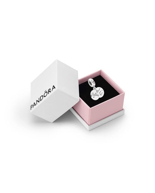 Pandora Pink Moments Sterling Silver Forever Sisters Cubic Zirconia Dangle Charm For Bracelet
