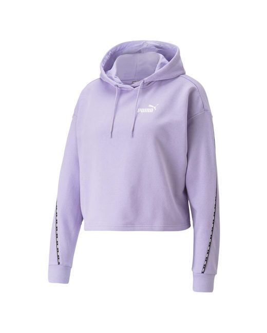 Felpa con Cappuccio Power Tape da Donna XS Vivid Violet Purple di PUMA
