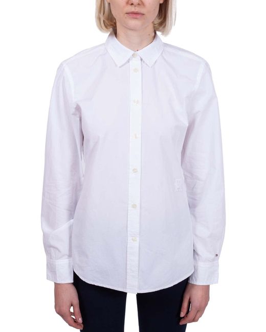 Monogram CO Regular Shirt LS Camisas/Tops Tejidos Tommy Hilfiger de color White