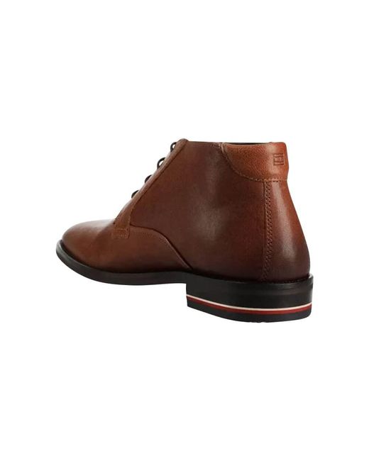 Tommy Hilfiger Brown Signature Hilfiger Leather Boot Fashion for men
