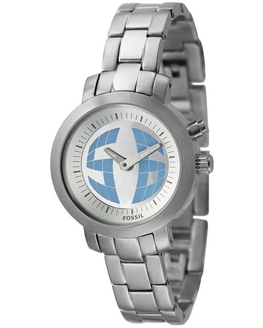 Fossil Gray Bg2197 Ladies 'big Tic' Steel Bracelet Watch