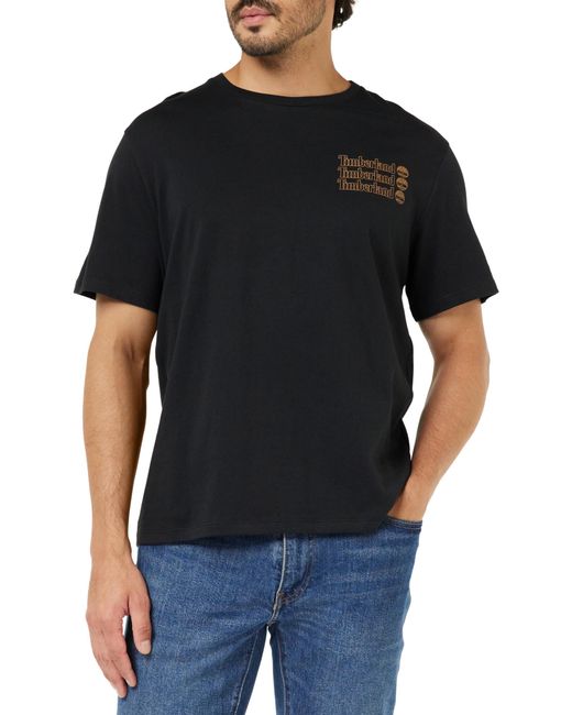 Timberland Black Short Sleeve Tee 2 Tier3 T-shirt for men