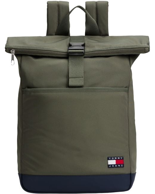 Uomo Zaino Daily con Rolltop di Tommy Hilfiger in Green da Uomo