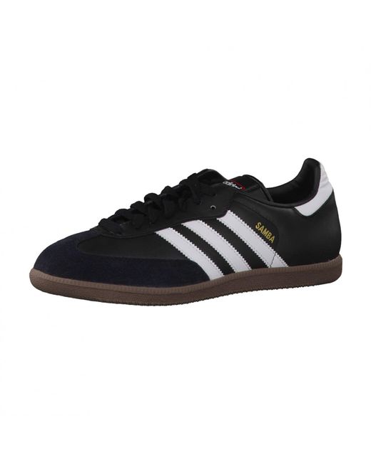 black leather samba trainers