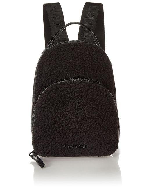 Calvin Klein Black Astatine Sherpa Mini Backpack