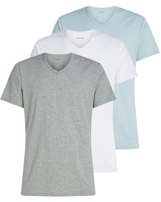 Calvin Klein 3er Pack T-Shirts Kurzarm mit V-Ausschnitt in Blue für Herren