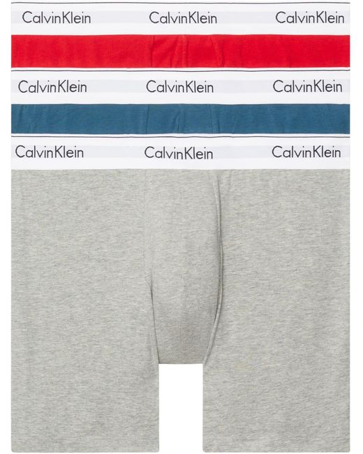 Calvin Klein White Boxer Briefs Stretch Cotton Pack Of 3 for men