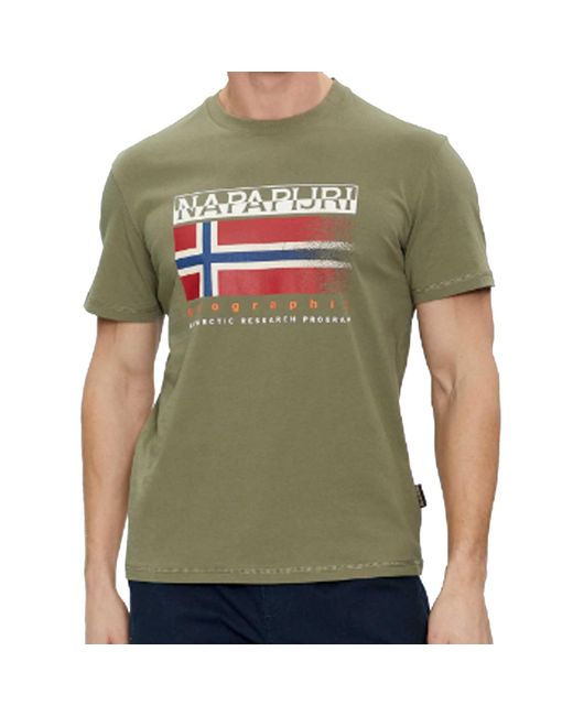 Napapijri T-shirt S-kreis Regular Fit Olive Green for men