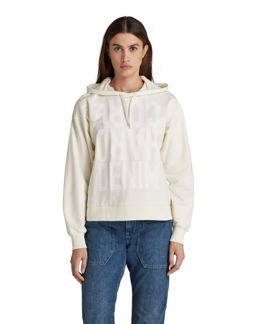 G-Star RAW Vrouwen Hcd Losse Hdd Sw Sweater in het White