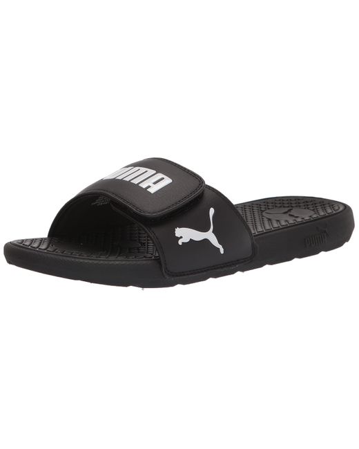 PUMA Synthetic Cool Cat Hook And Loop Slide Sandal in Black/White (Black) -  Save 50% | Lyst