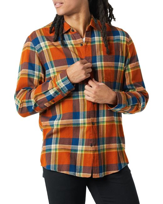Amazon Essentials Langarmhemd aus Flanell in Red für Herren
