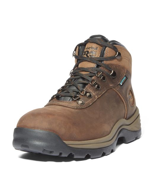Timberland Brown Flume Work Steel Safety Toe Waterproof Industrial Hiker Boot for men