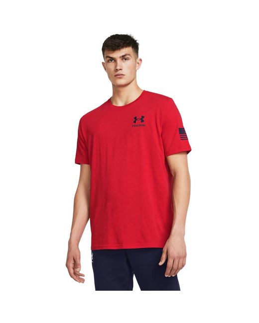 Under Armour Red New Freedom Flag T-shirt, for men
