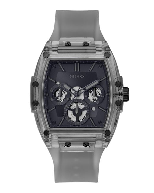 Guess Gray Multi-function Silicone Watch 43mm