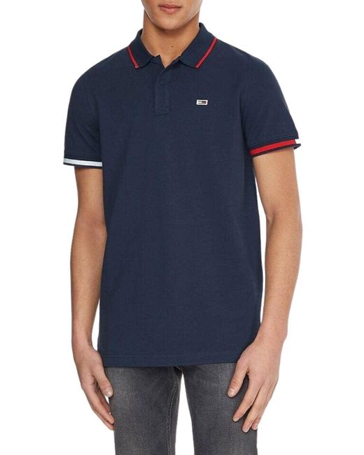 Tommy Hilfiger Short Sleeve Polo Shirt Navy Blue for men