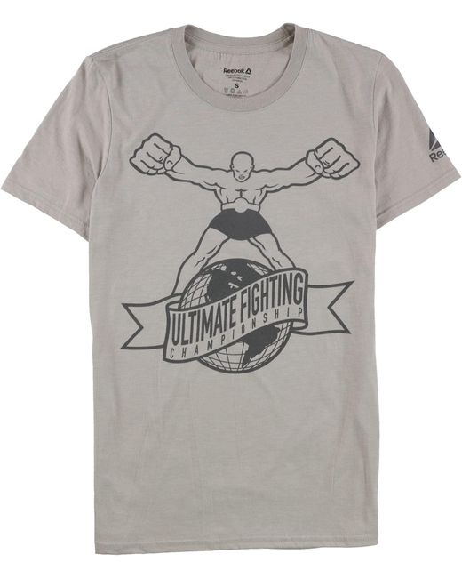 Reebok Gray S Ultimate Fighting Graphic T-shirt for men