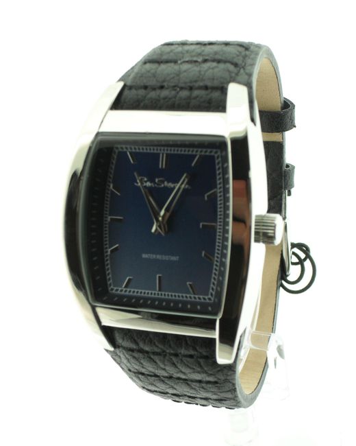 Ben Sherman Blue Dial Watch R421 With Black Leather Strap for men