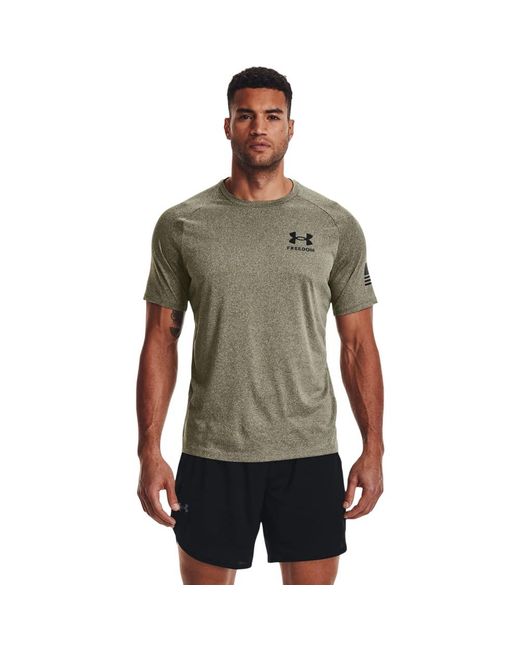 Under Armour Green Freedom Tech Short Sleeve T-shirt, for men