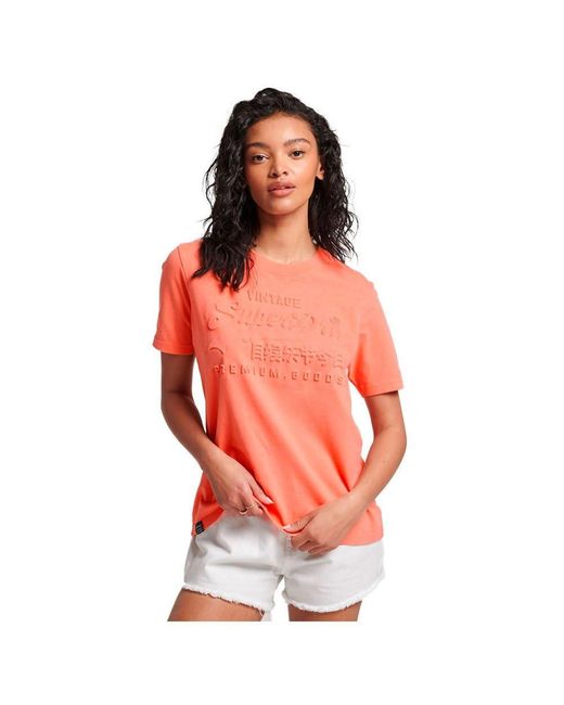 Superdry Orange Embossed Vl T Shirt