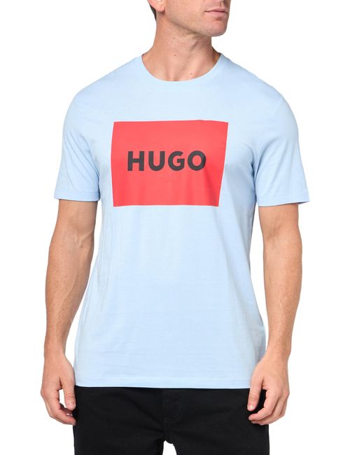 HUGO White Big Square Logo Short Sleeve T-shirt for men