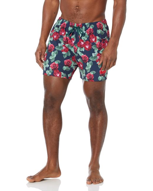 HUGO Standard Bloom Rose Print Badehose in Blue für Herren
