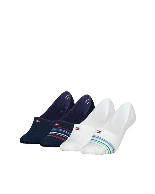 Tommy Hilfiger Blue Rib Stripe Lurex Footie Socks