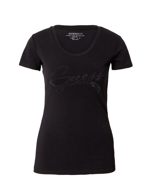 T-Shirt ica Corta da Donna Marchio di Guess in Black