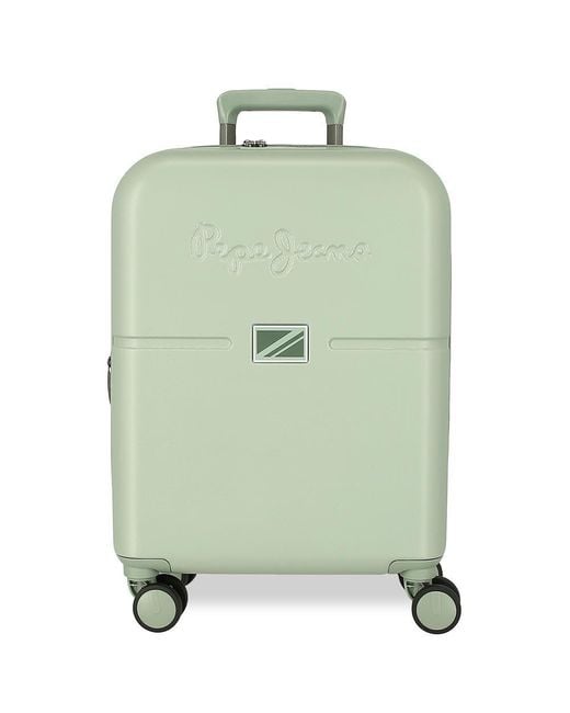 Pepe Jeans Green Accent Cabin Suitcase Black 40x55x20 Cm Rigid Abs Closure Tsa Integrated 37l 2.9 Kg 4 Double Wheels Hand Luggage By Joumma Bags
