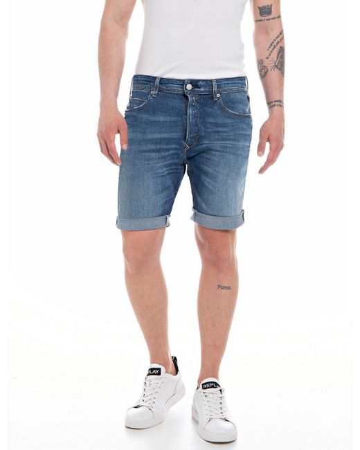 Replay Blue Jeans Shorts mit Super Stretch