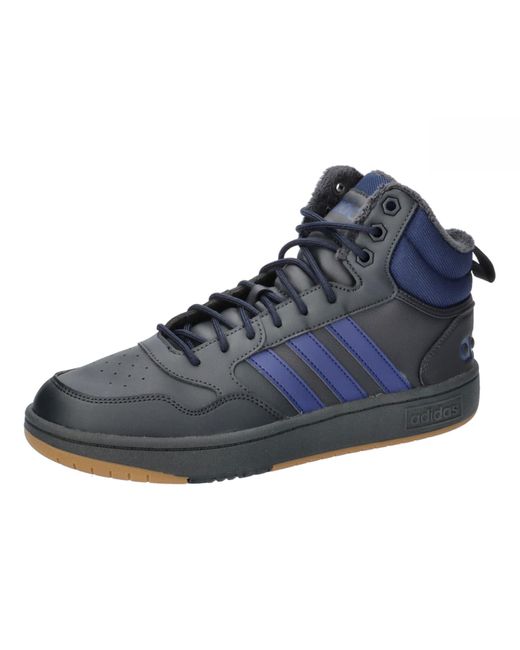 Adidas Blue Hoops 3.0 Mid Lifestyle Basketball Classic Fur Lining Winterized Sneakers for men
