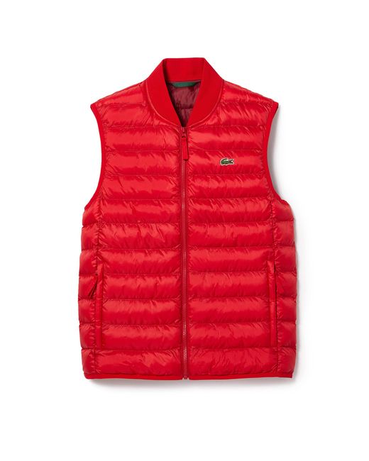 Lacoste Red Bh0537 Sleeveless Down Jacket for men