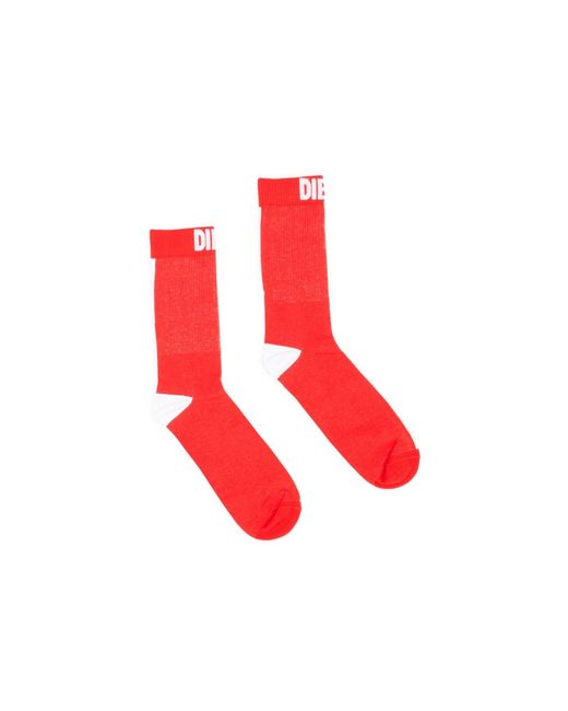 DIESEL Red Skm-ray Socks for men