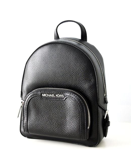 Michael Kors Jaycee Xs Convertible Zip Pocket Backpack Bag Leather Black