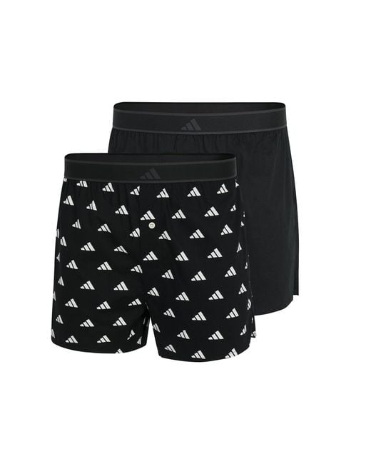 Herren Unterwäsche Boxershorts 2er Pack Boxer di Adidas in Black da Uomo