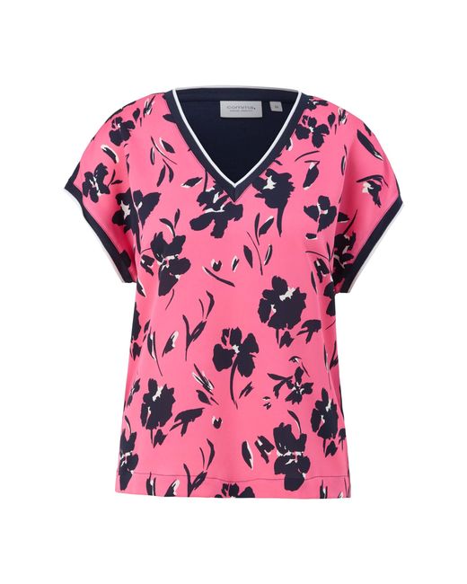 Comma, Pink T-Shirt mit Allover Print
